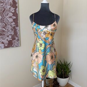 ZARA floral satin mini dress – Size Small